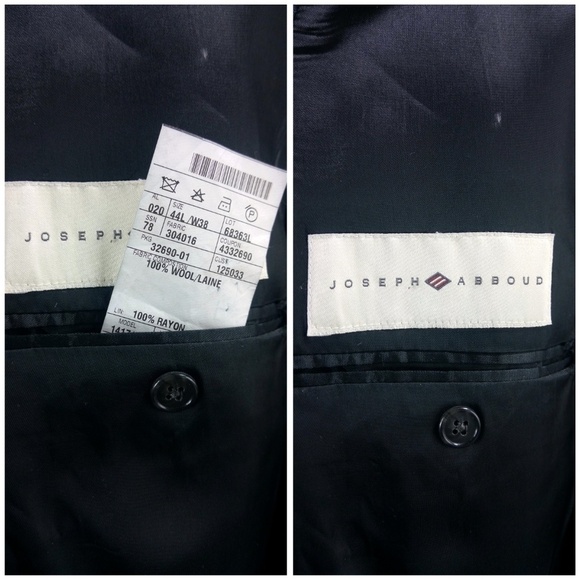 Joseph Abboud Pinstripes 44L Charcoal Suit Blazer - Picture 7 of 8